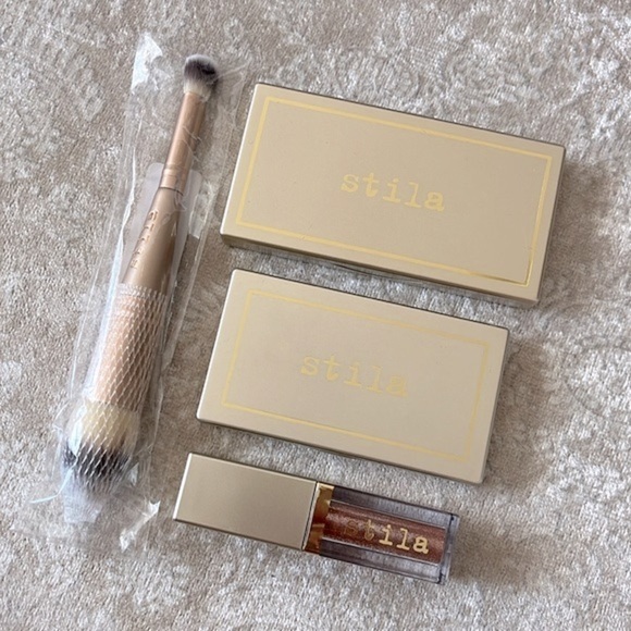 Brand New Stila Bundle Cheek Lip Eye Palette Complexion Brush Blush Bronzer Duo - Picture 14 of 15